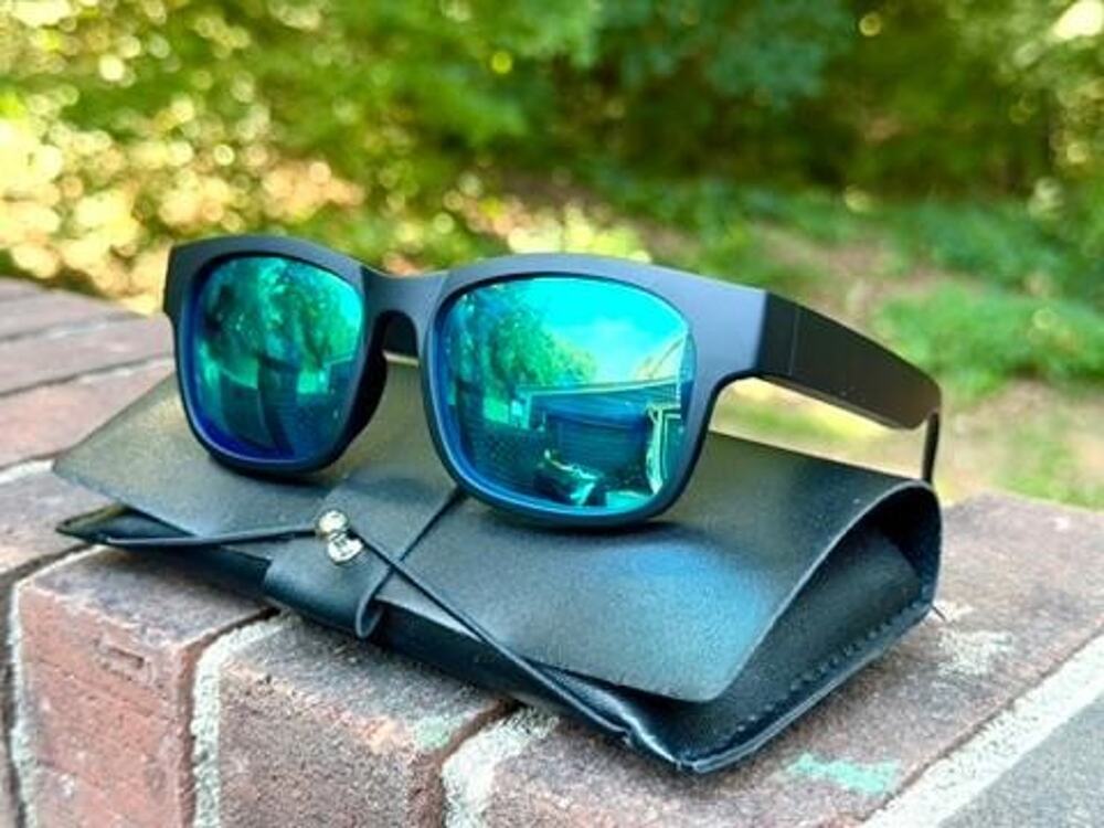Bluetooth Smart Sunglasses Wireless Audio Music Matte Black Blue Green Mirror